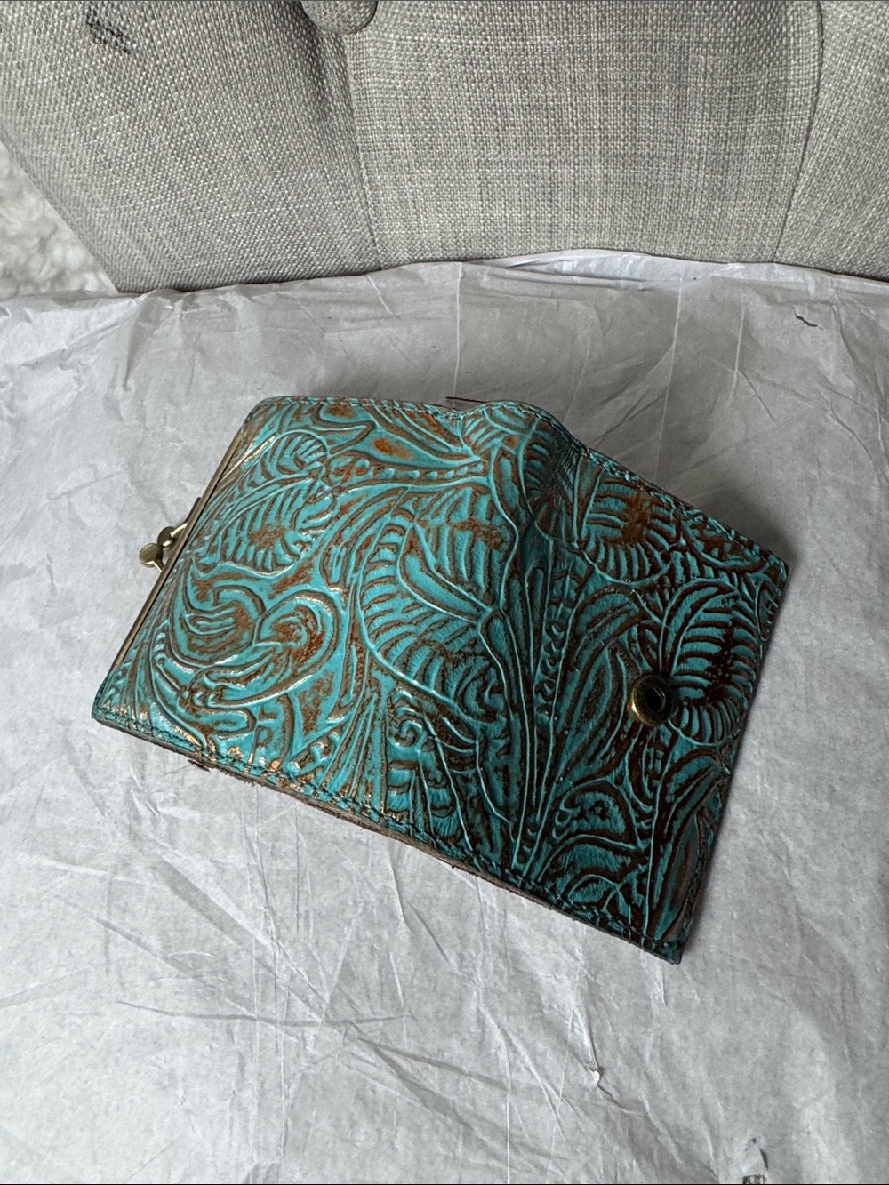 Patricia Nash Embossed Leather Kiss-Lock Wallet - Picture 5 of 7